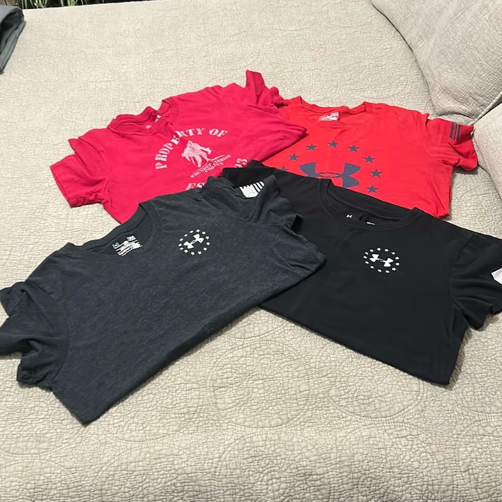 Under Armour Bundle Freedom (2) and Wounded Warrior Project (2) T-shirts